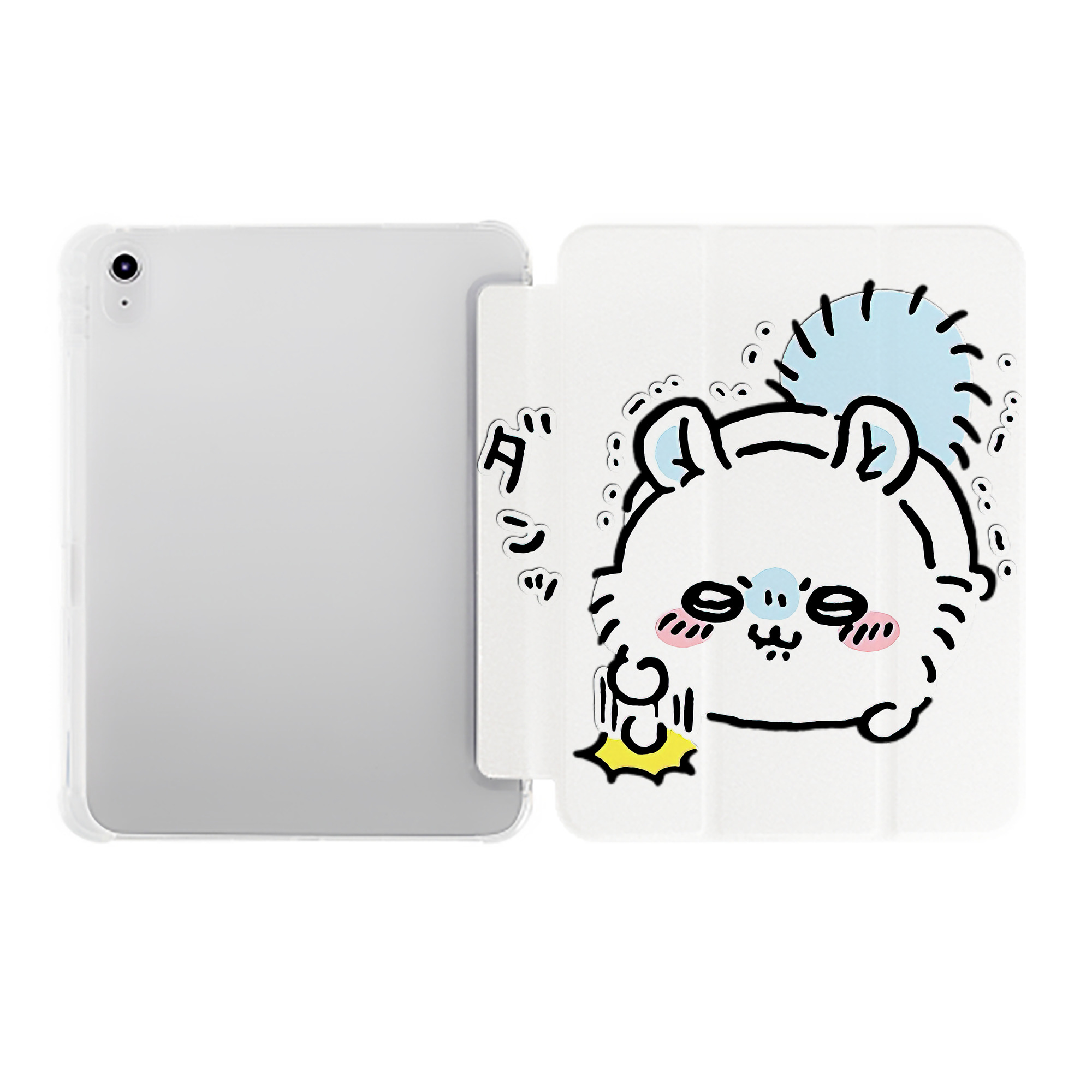 （画像用） ちいかわ モモンガ Chii-kawa Momonga IPad ケース ペン収納付き 三つ折りスタンド PUレザー×シリコン 対応機種9.5/10.5/10.9インチ